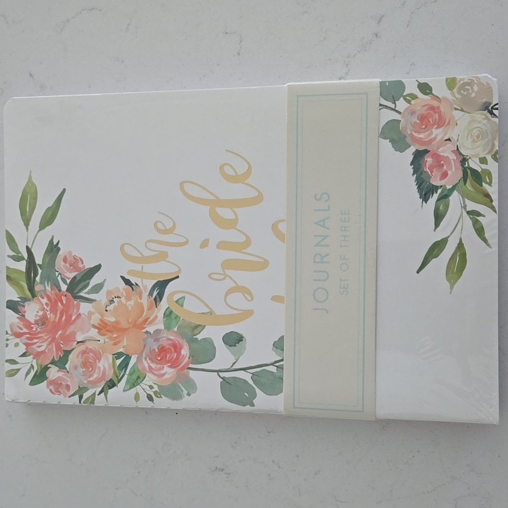 New Sealed Journal Set Floral Wedding Journals 3x Pack 'Bride To Be''Future Mrs'